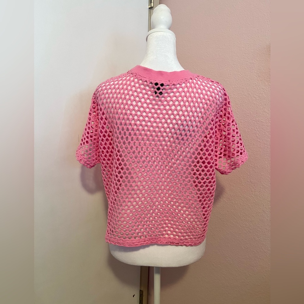 Pink Fishnet Mesh Top - Picture 5 of 8